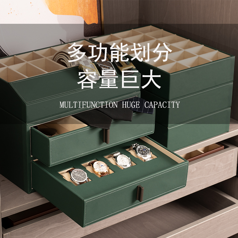 Drawer-type multilayer containing cabinet Home Watch Tie Containing Box Light Lavish Bedside Lockers Lockers Customised