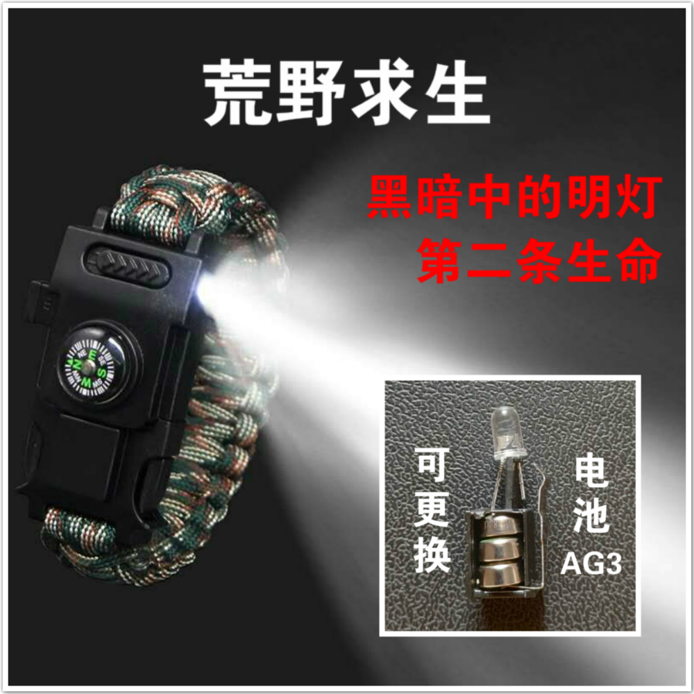 New Outdoor Survival Umbrella Rope Hand Refining Knife Network Approb. Car Anti-Body Hand Ring Special Soldiers Versatile Mountaineering Courting Survival Gear