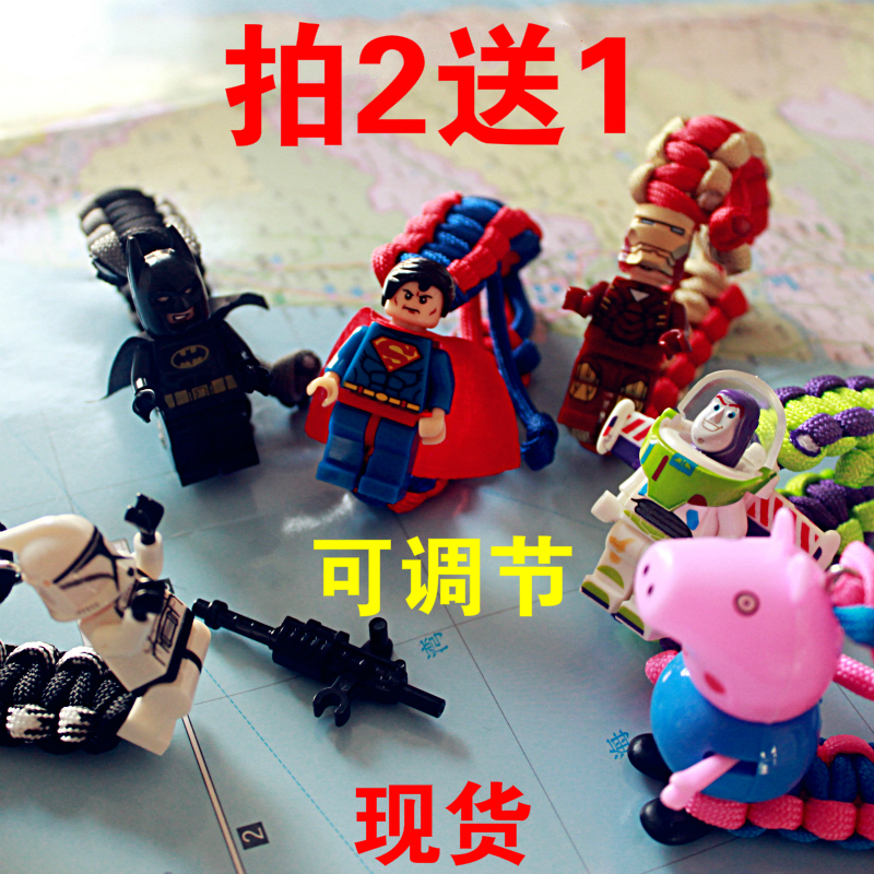 New block Batman Steel Man Bath Lightyear American umbrella rope weaving handband bracelet men and women gifts Society
