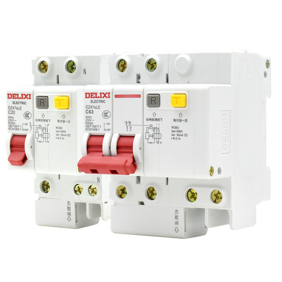 Delixi air switch with leakage protector DZ47sLE circuit breaker 63 household leakage protection 2P32A401P+N
