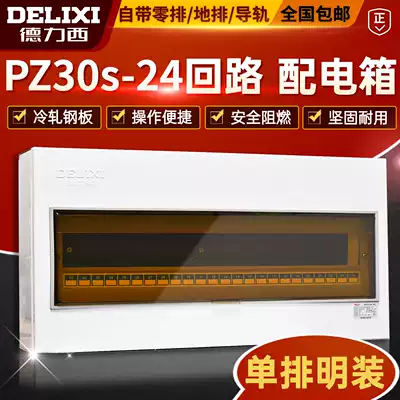 Delixi PZ30-24 open air lighting box distribution box distribution box open installation single row 24 Circuit power