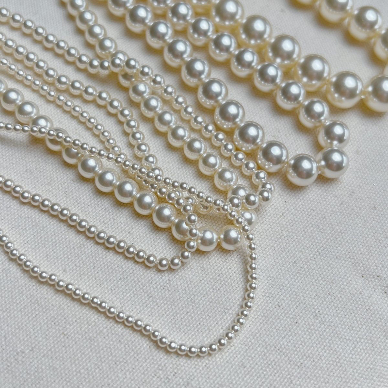 Imitation Shijia Pearls 650 Colors Round Glass Through-Hole Beads Handmade DIY Bracelet Necklace Materials