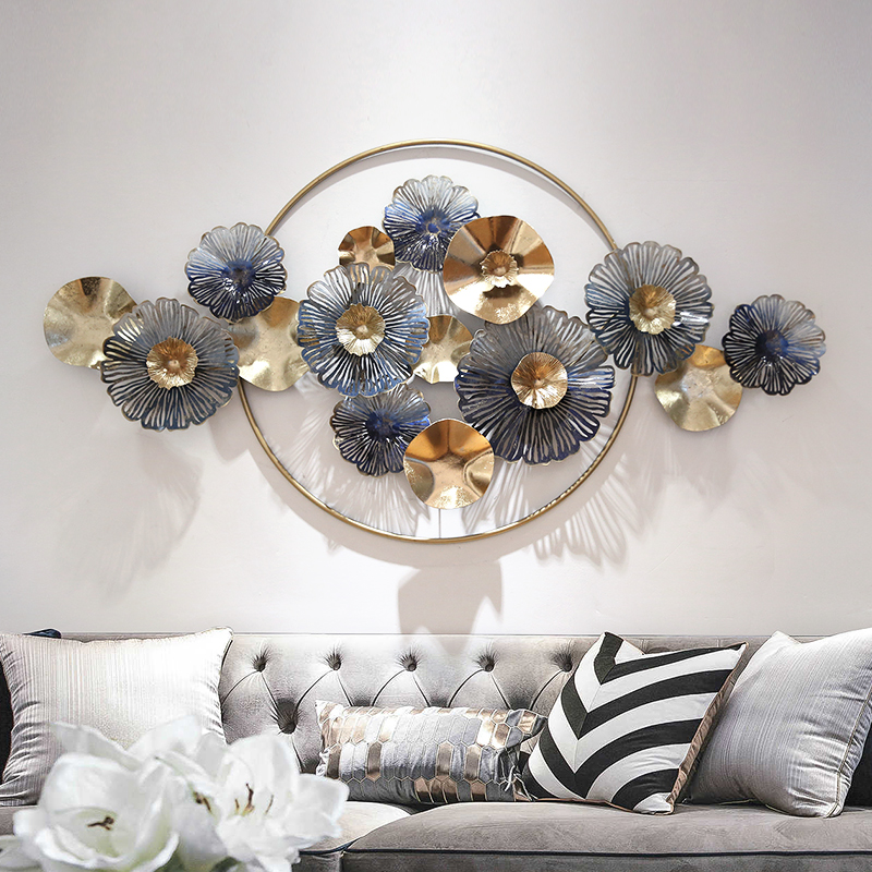 Light Extravagant Creativity Genguan Golden Iron Art Wall-mounted Wall Decoration New Chinese Living Room Sofa Background Wall Decoration Hanging 