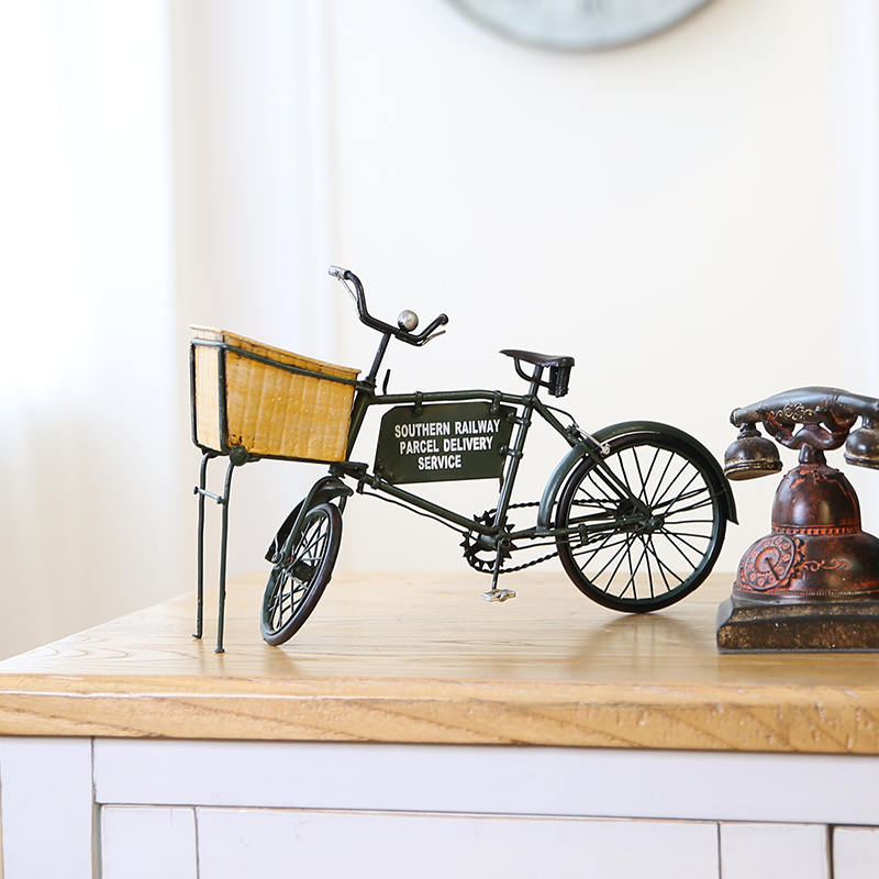 Industrial style living room home decoration decoration vintage old iron bicycle model ornaments photography props