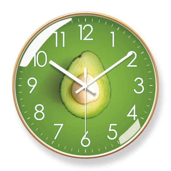 Restaurant Decorative Clock Wall Clock Modern Simple Round Light Luxury Ultra-Quiet Wall-Mounted Quartz Clock Home Fruit Wall Clock