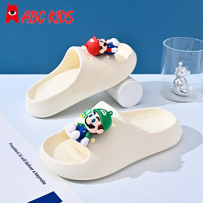 Children's Slippers Boys Indoor Home Slippers Soft Bottom Summer Non-Slip soft sole Mario Baby Boy Trbottomy