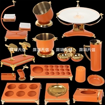 Ktv table setting supplies full set of high-end KTV box special microphone stand wheat rack ashtray fruit plate seat stainless steel