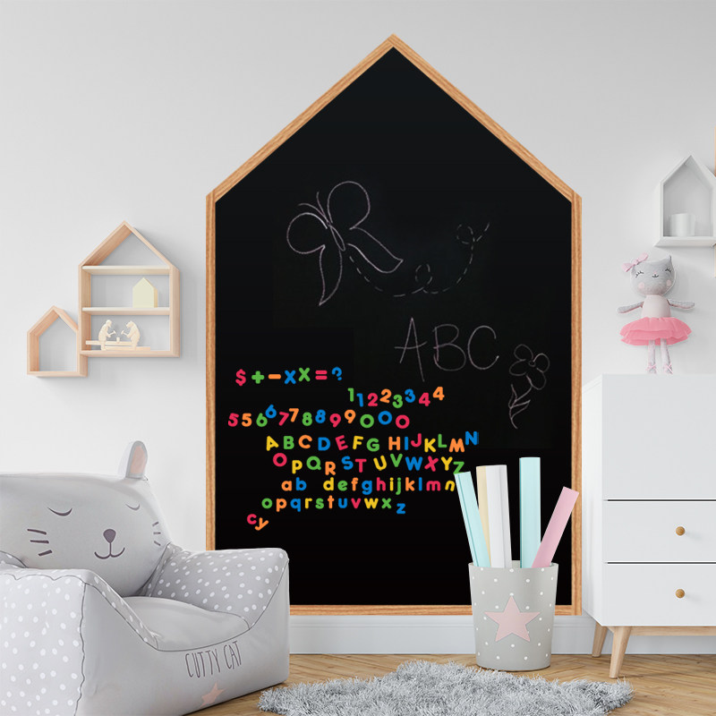 Painting graffiti wall paper with self-adhesive blackboard wall plate for home scrubbable border sticker