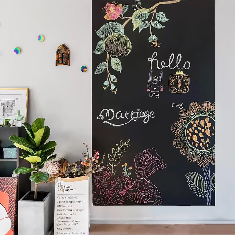 Magnetic double magnetic blackboard wall with dust-free graffiti children's room creative self-paste can be removed