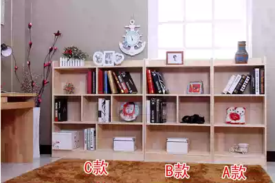New three-layer solid wood bookshelf open storage cabinet creative display bookcase Simple modern children's bookshelf partition