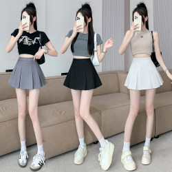 Ultra Short Pleated Skirt for Small Black Women Autumn and Summer 2025 New Sexy Miniskirt High Waist Suit Skirt