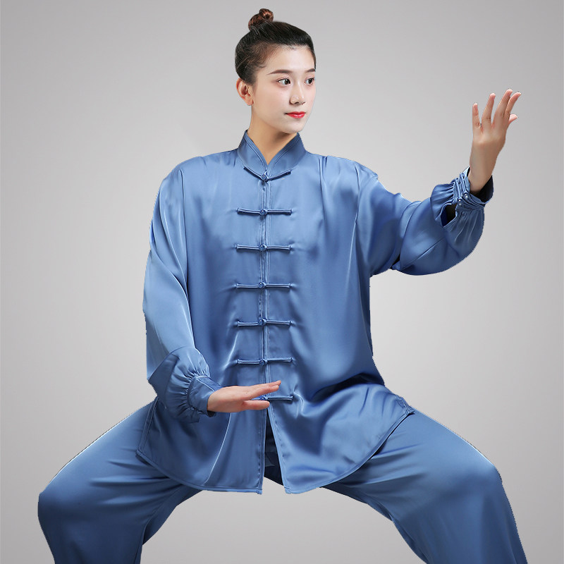 Spring Autumn Ice Silk Taiji Clothes Men And Women New High-end Brands Tai Chi Clothing Women's Clothing Taijiquan Suits to suit Xia-Taobao
