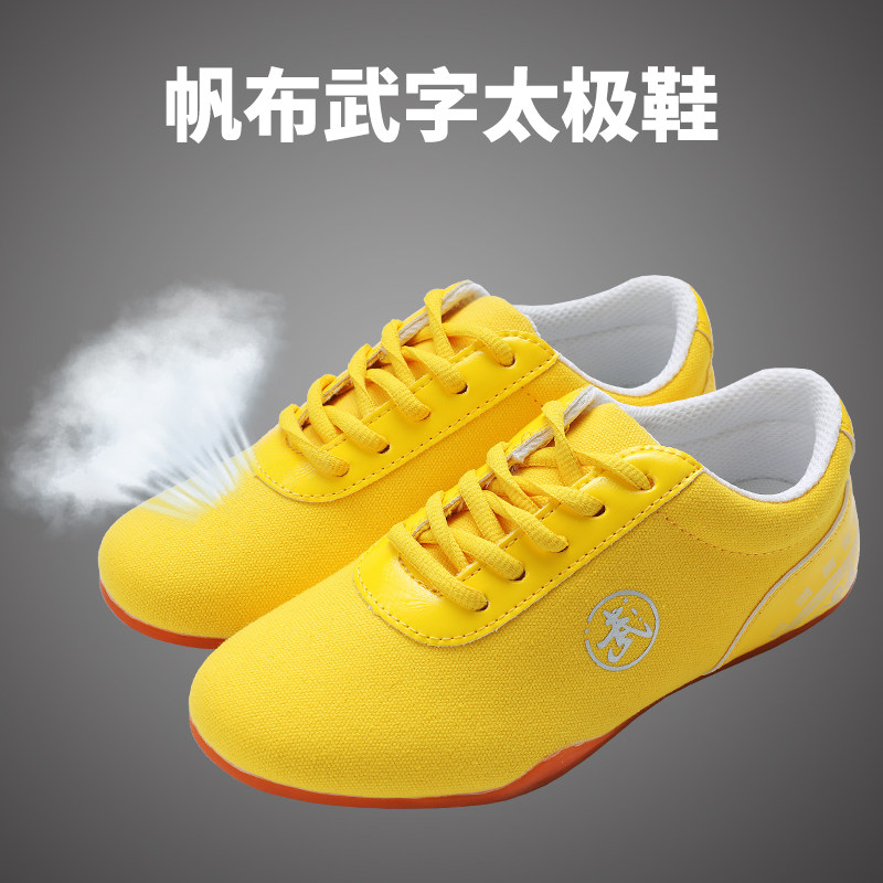 Tai chi shoes men's summer breathable canvas exercise shoes morning exercise shoes women's tai chi shoes printing Chinese style beef tendon sole shoes