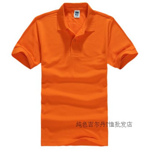 Rắn màu vua lỏng ve áo ngắn tay áo POLO mùa xuân, mùa hè và mùa thu nam và nữ rắn màu hoạt động quảng cáo áo sơ mi tùy chỉnh nam bán buôn áo polo form rộng
