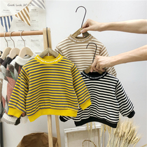 Anti-season special baby autumn and winter thickened sweater Mens and womens childrens foreign style tops Korean childrens clothing baby clothes Striped shirts