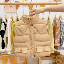 Boys and girls down cotton waistcoat baby winter children's clothing children's foreign style vest children's autumn and winter wear horse clips
