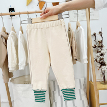 Baby spring and autumn mens and womens casual pants 2021 new childrens sports pants baby childrens foreign style drawstring pants