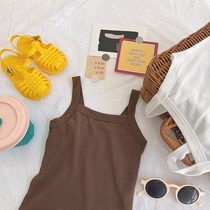 Children Knit Harness 2022 Summer New Child Clothing Male Girl Vest Baby Foreign Air Hitch Blouse Korean version