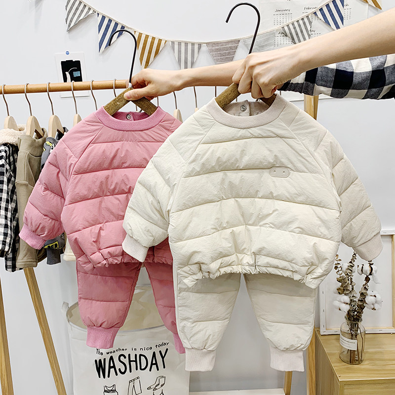 Anti-season special children's down cotton coat suit Men and women children children wear autumn and winter coats Baby foreign school cotton clothes
