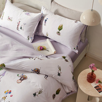 Roland Home Textile 100 Tribute Satin Long Suede Cotton Four Sets Boy Girl Pure Cotton Quilts Bed Linen Bed