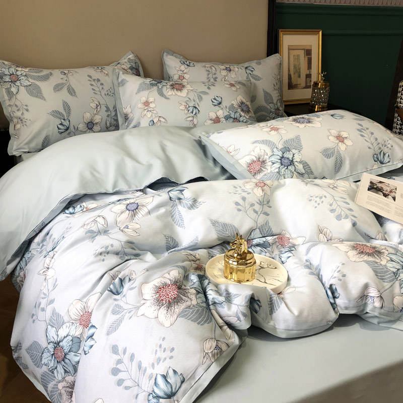 Cloud soft Roland Home Textile American autumn and winter 100 pure cotton long suede cotton fine grinding bed with four sets of bed linen style