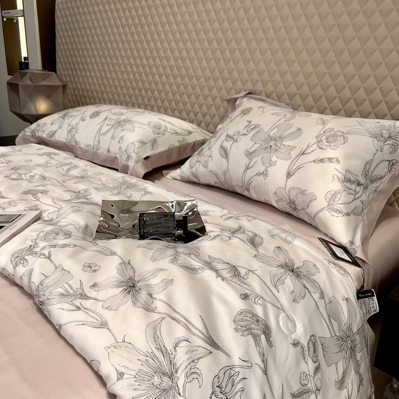 Roland Home Textiles 120 Lanjing Pure Tencel Air Conditioning Thin Quilt Summer Cool Quilt Bed Sheet Pillowcase Four-piece Set