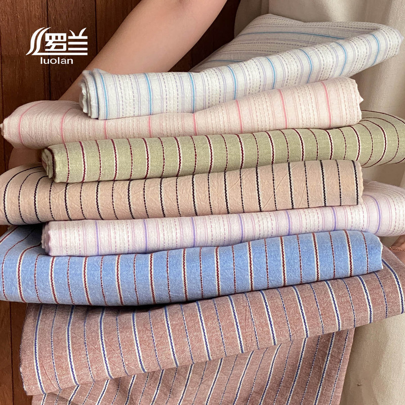 Roland Baby Home Textiles Simple Washed Cotton All-Cotton Bed Sheet Single Piece Yarn-Dyed Jacquard Striped Dormitory Bed Sheet Three-Piece Set Roland Baby Home Textiles Simple Washed Cotton All-Cotton Bed Sheet Single Piece Yarn-Dyed Jacquard Striped Dormitory Bed Sheet Three-Piece Set