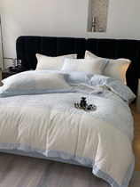 Roland Home Textile Fall Winter Heat Warm Milk Fluff Light Luxury Chinese Retro Sculpture Flower Three or Four Pieces Single