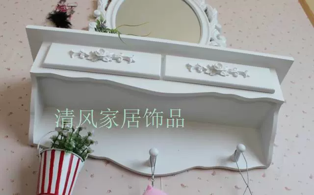 Breeze nhà phụ kiện châu Âu trắng mộc mạc phong cách kệ Tủ tường Kệ tường Kệ nhà máy trực tiếp - Kệ kệ sách treo tường giá rẻ