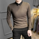 Комплект, свитер, куртка, осенняя флисовая удерживающая тепло трикотажная рубашка