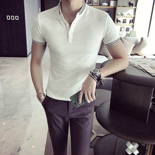 Летняя тонкая трендовая элитная шелковая футболка polo, изысканный стиль, короткий рукав, коллекция 2022