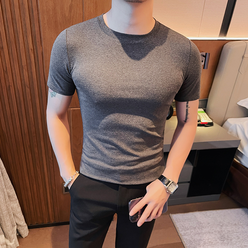 Men's Tight-Fitting T-Shirt Short-Sleeved Summer 2026 New Clothing Men's High-Elastic Slim-Fit Fitness Men's Base Shirt