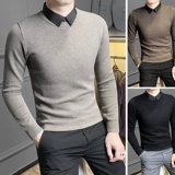 Комплект, свитер, куртка, осенняя флисовая удерживающая тепло трикотажная рубашка