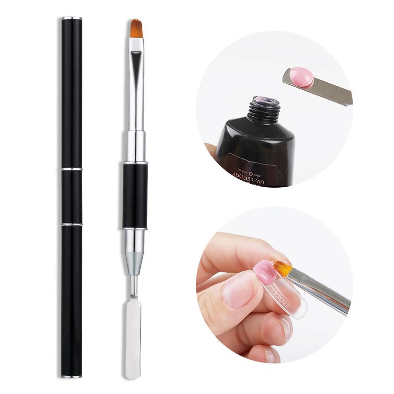 Nail double-head dual-use phototherapy pen steel push adhesive press rod multi-functional nail nail brush supplies tool
