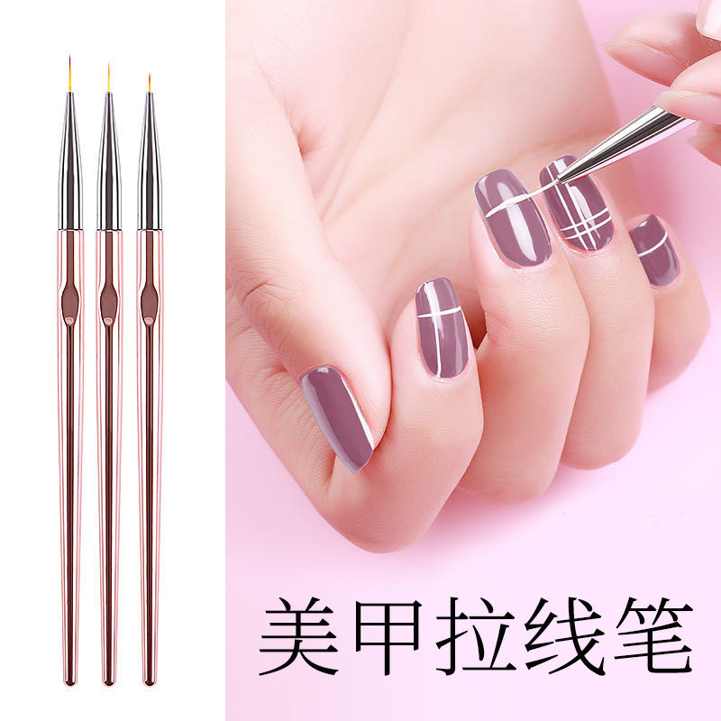 Manicure shop special pull line pen ultra-fine very fine French painting flower depicting painted nail polish glue phototherapy pen set tool