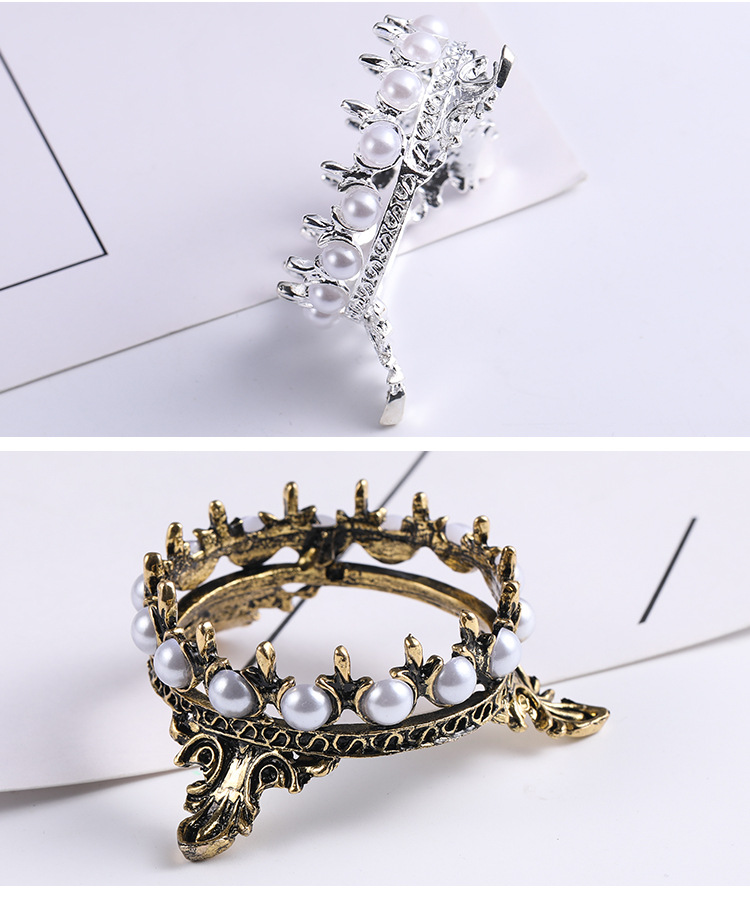 Nail art pen holder crown pearl Japanese retro metal acrylic transparent light therapy painted drawing line pen tool