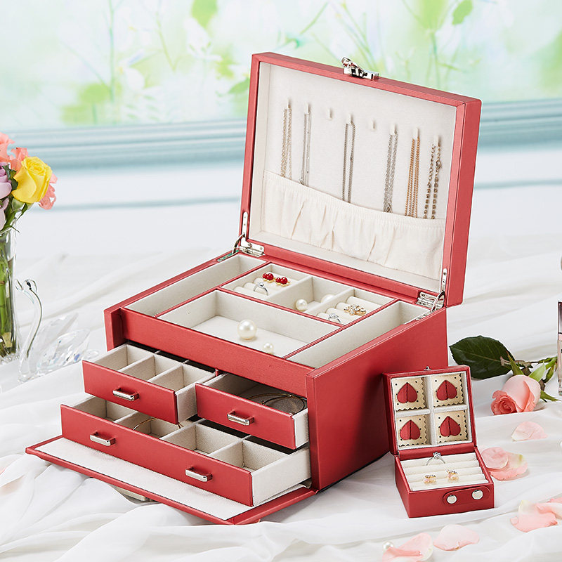 Sanskaya with lock multi-layer jewelry box Korean European Princess gift box wedding gift box