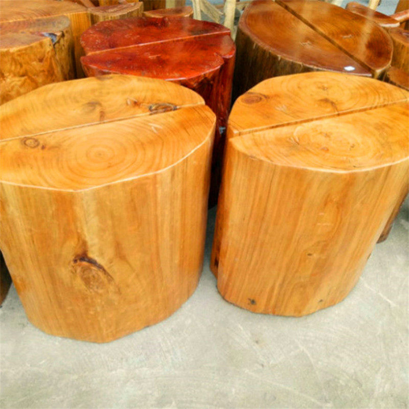 Solid wood large plate table legs stool large round wood pier tree pier bracket Okan large plate bracket semicircular mound root carving table leg frame-Taobao