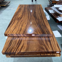 Okan big board tea table Solid wood log tea table Dining table Boss desk Bar pear wood desk Whole walnut wood