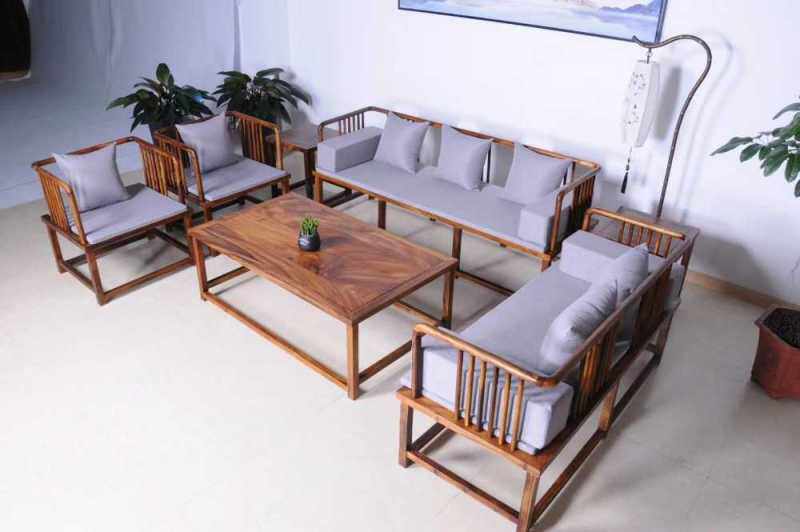 200-66-80 South American Walnut Combination Modern New Chinese Style Small Household Living Room Sofa 7-piece Set Furniture