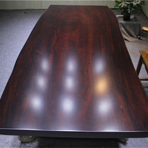 Size:190*74~84 * 5 Okan solid wood log large board Pineapple grid tea table Tea table Green heart sandalwood office