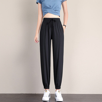 Ice Silk Sports Pants Woman Summer Thin loose bunches Casual Harun Pants THIN COVETED BRONZE AMMONIA SILK LANTERN BROADLEGGED PANTS