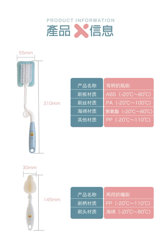 offix Rui Fei chai bàn chải làm sạch bộ bàn chải xoay 360 độ chai bàn chải chai bàn chải núm vú bộ bàn chải - Thức ăn-chai và các mặt hàng tương đối