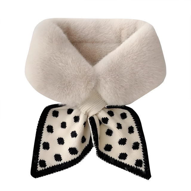Winter Plush Scarf, Autumn and Winter Fur Collar, Cute Korean Style Versatile Neck Warmer, Faux Rex Rabbit Fur, Windproof, Warm and Thickened