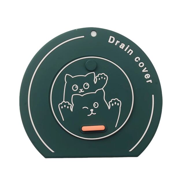 Hello Cat 2-in-1 Floor Drain Cover for Shower, Prevents Hair from Clogging and Odor, Cartoon Floor Drain Sticker, Multifunctional Floor Drain Cover