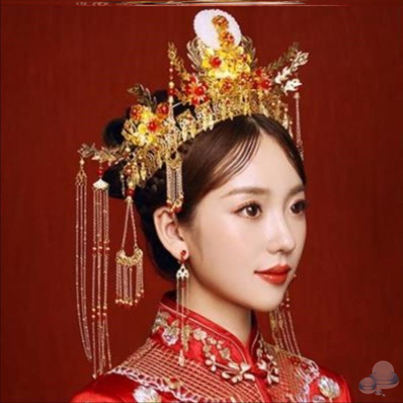 Step-rocking sensual stream Subridal headwear crown Atmosphere China Wind Newlyweds Wedding Wedding Bride's Pineal Crown Wedding