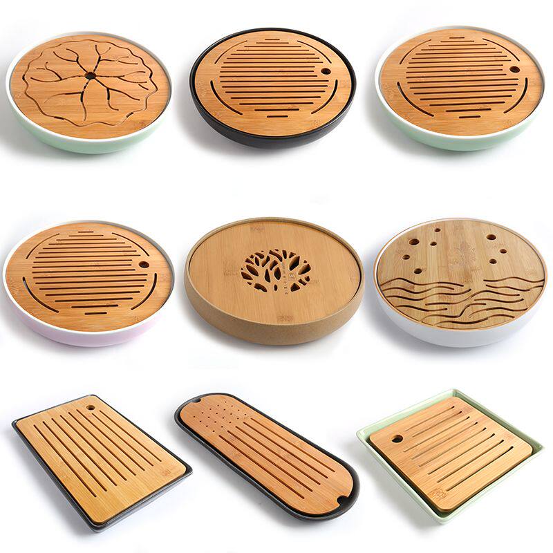 Gongfu tea tray imitation ancient hollowed-out 2018 bamboo-made office hotel tea tray small tea tea tea set Family tea seat single