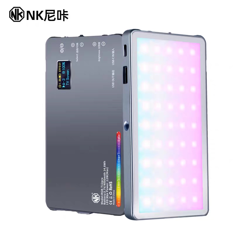 Nika Rgb Fill Light 12W Pocket Portable Fill Light Adjustable Color Temperature Photography Light Led Outdoor