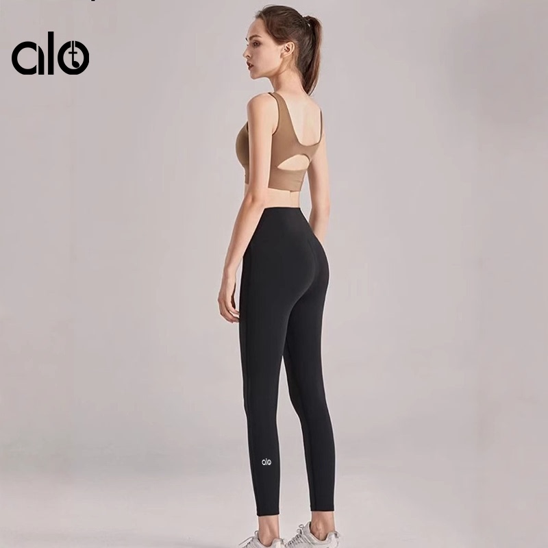 Aloide Nude-Feel Yoga Pants for Women, High-Waisted, Butt-Lifting Peach Pants, Fitness Sports Long Pants, Pilates Training Pants for Outerwear