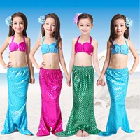 Nàng tiên cá mới Đồ bơi cho trẻ em Bộ bikini Chia ba mảnh Bộ đồ bơi Cô gái trẻ con Đuôi cá lớn - Đồ bơi trẻ em quần áo bơi trẻ em